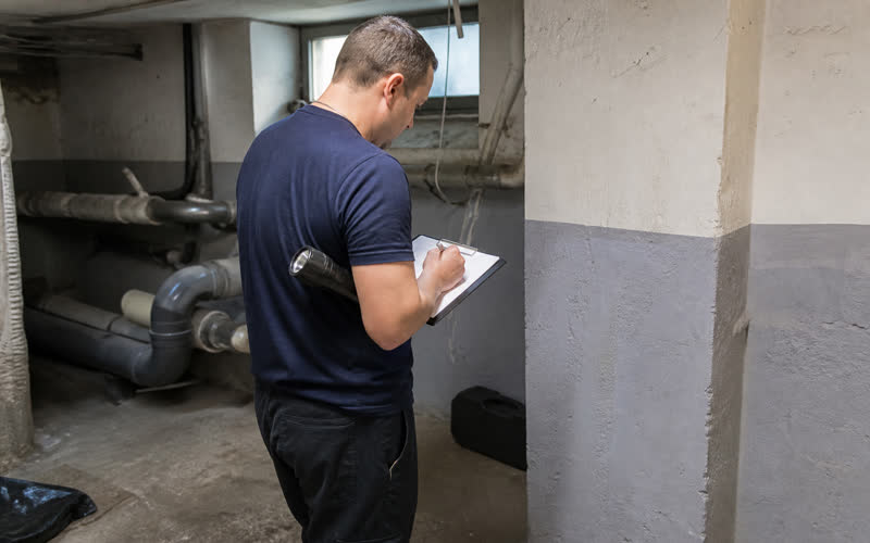 Rodent control specialist inspecting a site in Riga